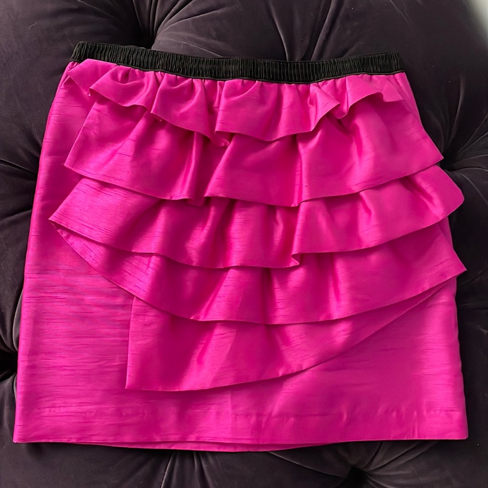 Fuchsia Mini Skirt with Ruffles